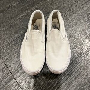 Vans Classic Slip On White Canvas Womens 7.5 Mens 6 Shoes